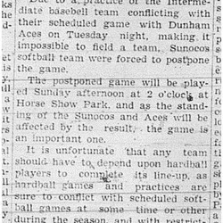 1939-06-29 Softball -Mens League Sunocos Aces Game postponed