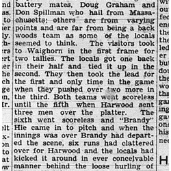 1939-07-06 Softball -Harwood vs Cobourg exhibition