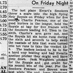 1939-07-06 Softball -Mens League Ewarts vs New Royals