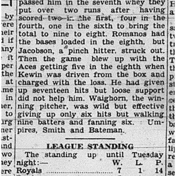 1939-07-06 Softball -Mens League Romano vs Dunham