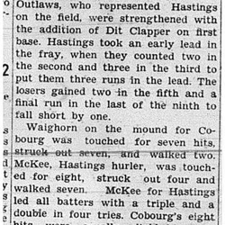 1939-07-13 Softball -Mens League Hastings vs Dunham