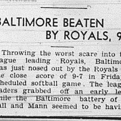 1939-07-20 Softball -Mens League Baltimore vs Royals