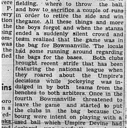 1939-07-27 Baseball -Cobourg Juniors vs Bowmanville