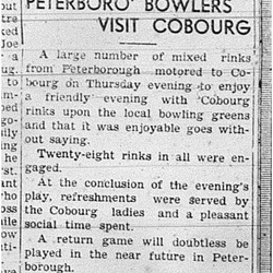 1939-07-27 Lawn Bowling -Mixed-Peterborough vs Cobourg