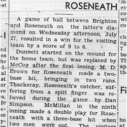 1939-08-03 Baseball -Brighton vs Roseneath