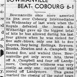 1939-08-03 Baseball -Intermediates vs Bowmanville