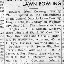 1939-08-03 Lawn Bowling -Central Ontario League Competition