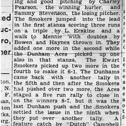 1939-08-03 Softball -Mens League Aces vs Smokers