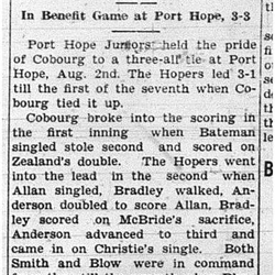 1939-08-10 Baseball -Benefit Game Cobourg Juniors vs PH