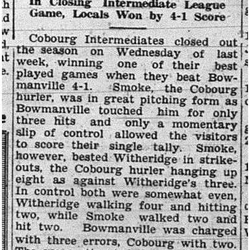 1939-08-10 Baseball -Intermediates vs Bowmanville