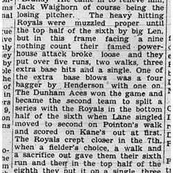 1939-08-17 Softball -Mens League Aces vs Royals