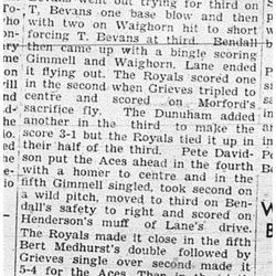 1939-09-07 Softball -Mens League New Royals vs Dunham Championship Game