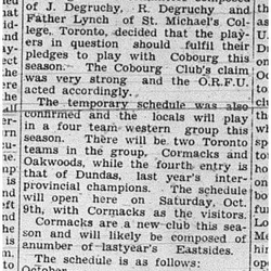 1939-09-28 Football -ORFU Schedule