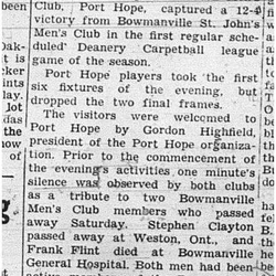 1939-10-19 Carpetball -PH vs Bowmanville