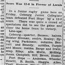 1939-10-26 School -CCI Junior Rugby vs PH High