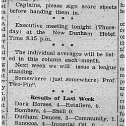 1939-11-16 Bowling -Results & Notes