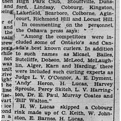 1940-01-04 Curling -Cobourg at Oshawa Bonspiel