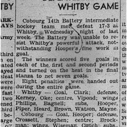 1940-01-18 Hockey -14th Battery vs Whitby