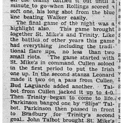 1940-01-18 Hockey -CCHL Results of 5 Games