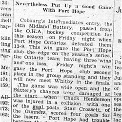 1940-02-08 Hockey -Intermediates Battery vs PH