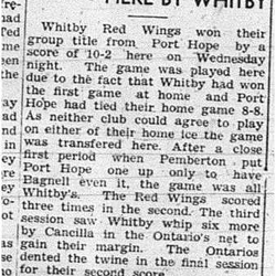 1940-02-29 Hockey -Intermediates PH vs Whitby Playoff