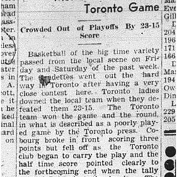 1940-03-14 Basketball -Cobourg Gradettes vs Toronto Playoff