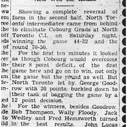 1940-03-14 Basketball -Cobourg Grads vs TO Playoff Game 2