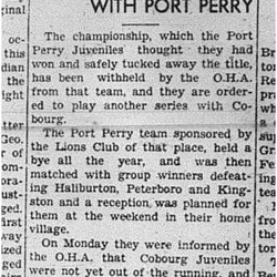1940-03-28 Hockey -Juveniles-OHA orders Port Perry to play Cobourg