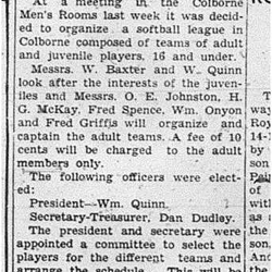 1940-05-23 Softball -Colborne organizing League 16 +