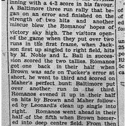 1940-05-30 Softball -Mens League Baltimore vs Romanos