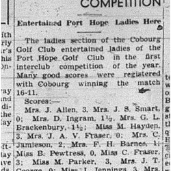 1940-06-20 Golf -Cobourg Ladies vs PH