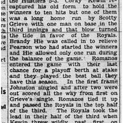 1940-08-01 Softball -Mens League Royals vs Romanos