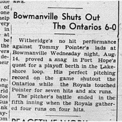 1940-08-22 Baseball -Intermediates Bowmanville vs PH