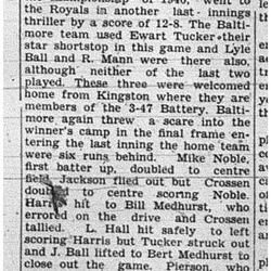 1940-08-22 Softball -Mens League Playoff Royals vs Baltimore Game 1