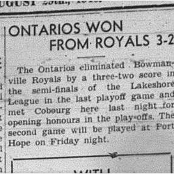 1940-08-29 Baseball -PH beat Bowmanville in Semis