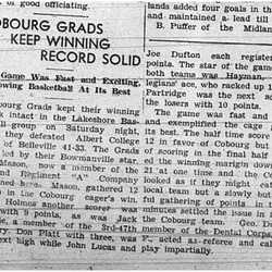 1941-01-16 Basketball -Cobourg vs Albert College in Lakeshore Group