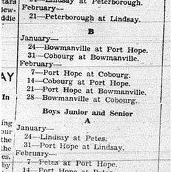 1941-01-16 School -COSSA Basketball Schedule