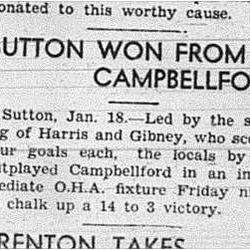 1941-01-23 Hockey -Intermediates Campbellford vs Sutton