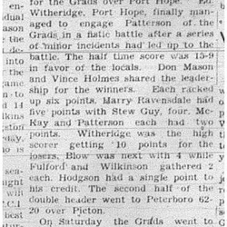 1941-01-30 Basketball -Grads vs PH & vs Peterborough