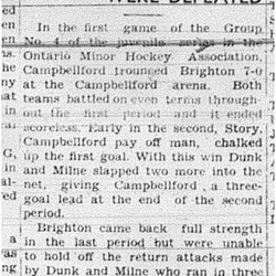 1941-01-30 Hockey -OMHA Juveniles -Campbellford vs Brighton