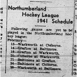 1941-02-13 Hockey -Northumberland League Schedule