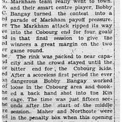 1941-03-13 Hockey -Kin Kids vs Markham -2nd Playoff