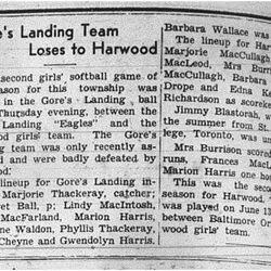 1941-07-10 Softball -Harwood vs Gores Landing