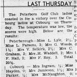 1941-07-24 Golf -Peterborough vs Cobourg