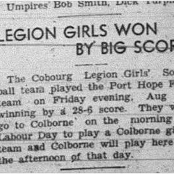 1943-09-02 Softball - Girls Legion