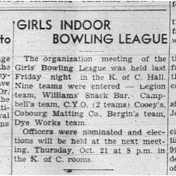 1943-10-21 Bowling - Ladies