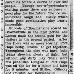 1944-01-13 Hockey -Juveniles PH vs Bowmanville