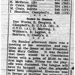 1944-03-09 Bowling -Girls League standings