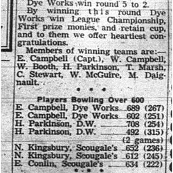 1944-03-16 Bowling -Mens League standings