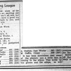 1944-03-23 Bowling -Girls League standings